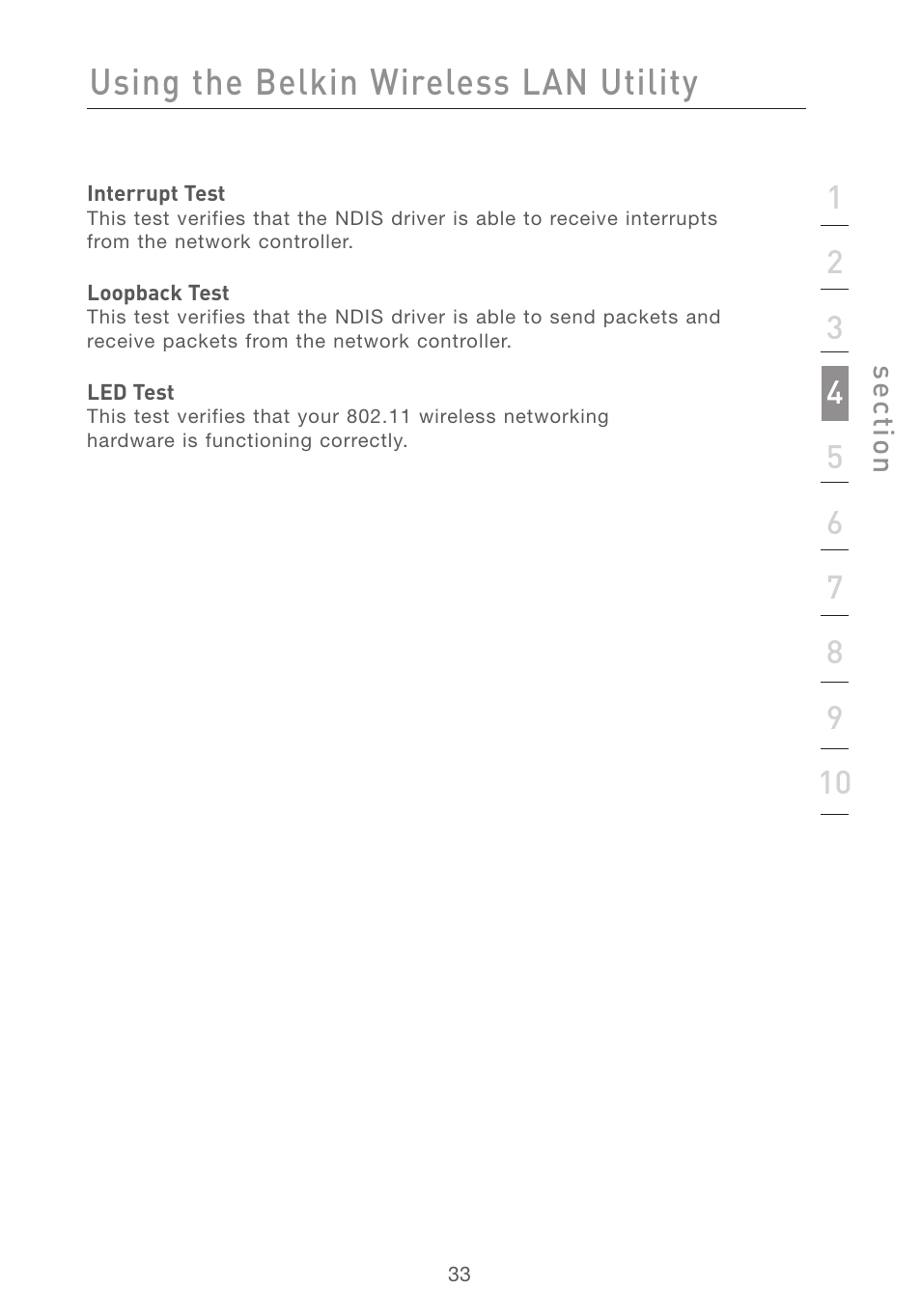 Using the belkin wireless lan utility | Belkin F5D7011 User Manual | Page 35 / 48