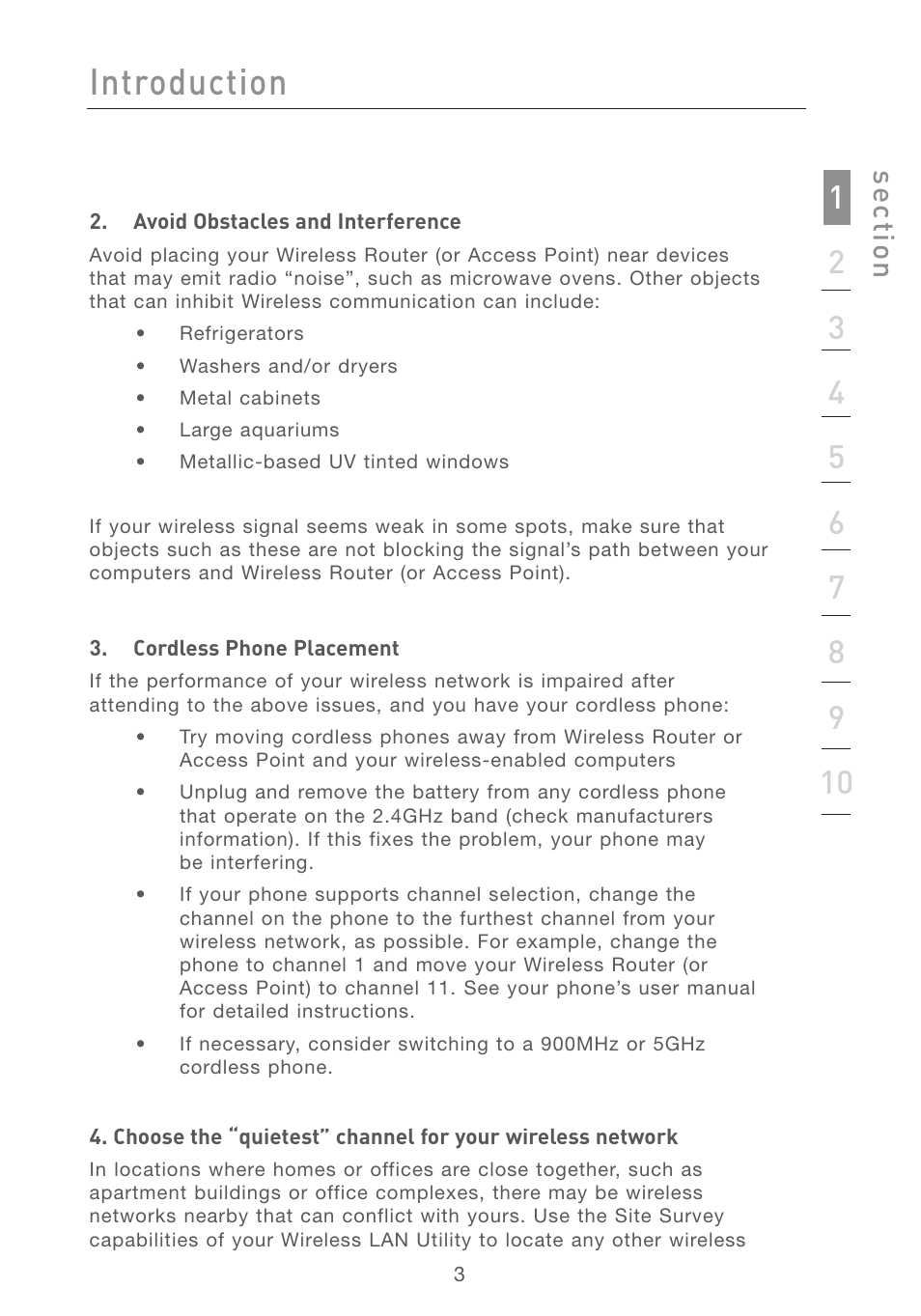 Introduction, Se ct io n | Belkin F5D7011 User Manual | Page 5 / 48