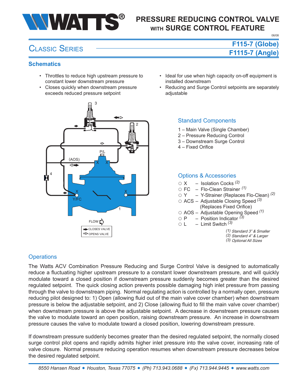 Watts F1115-7 User Manual | 8 pages