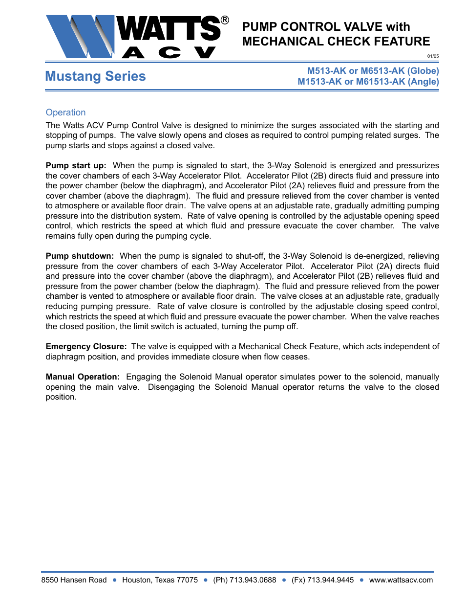 Watts M1513-AK User Manual | 2 pages
