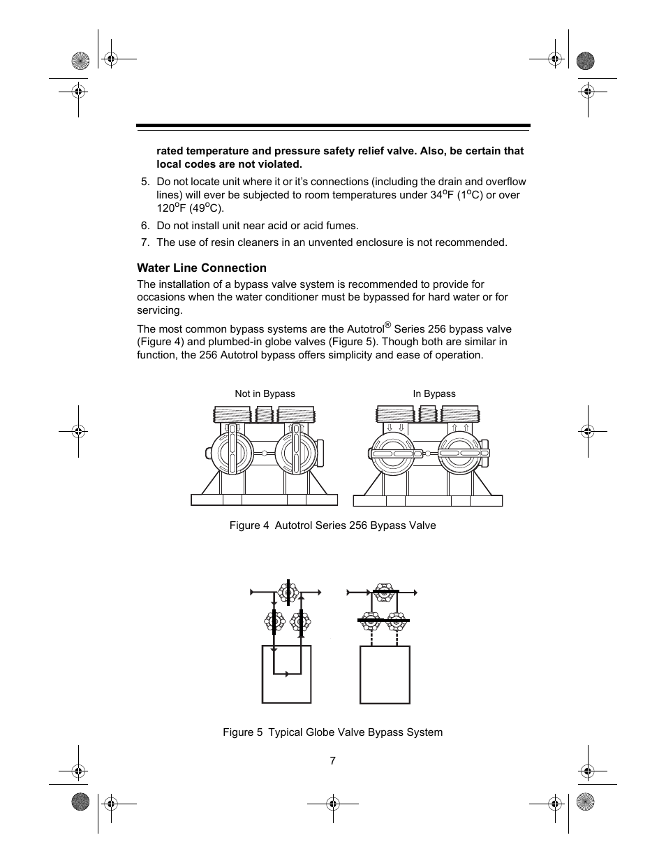 Water line connection, F (1, C) or over 120 | F (49 | Watts Autotrol 255 (400 Series) User Manual | Page 7 / 32