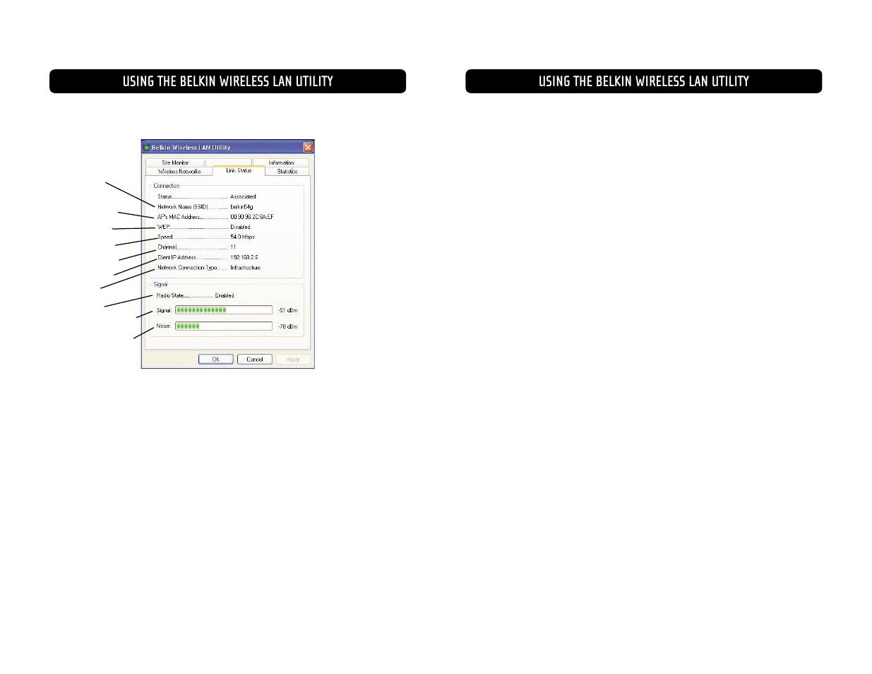 Using the belkin wireless lan utility | Belkin F5D7000 User Manual | Page 13 / 19