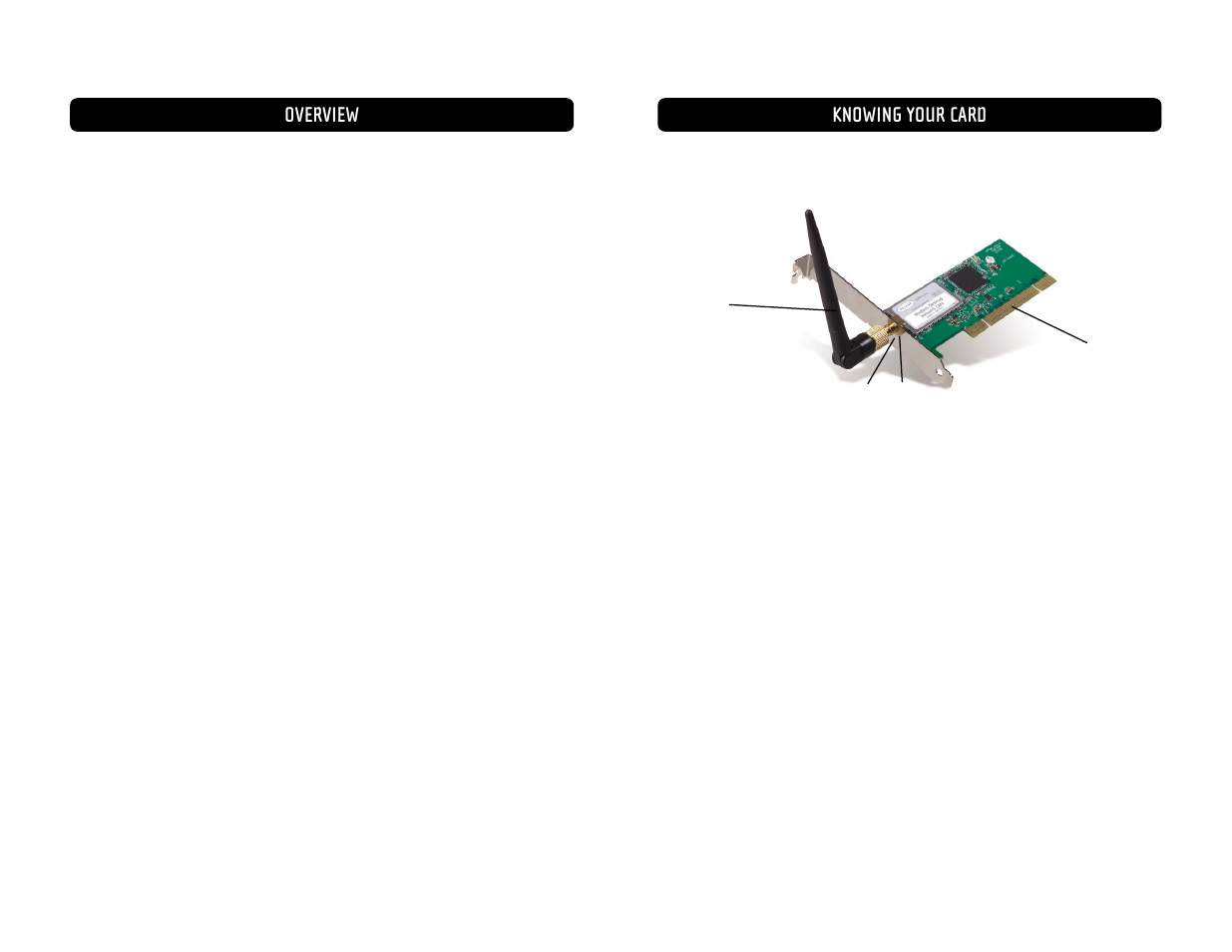 Knowing your card, Overview | Belkin F5D7000 User Manual | Page 4 / 19