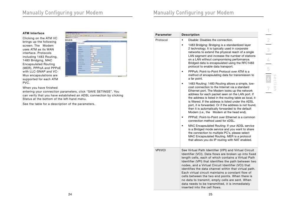 Manually configuring your modem | Belkin High Speed ADSL2+ Modem F5D5730au User Manual | Page 14 / 30