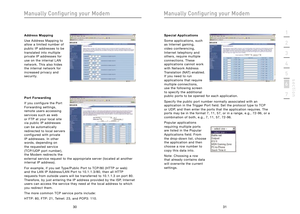 Manually configuring your modem | Belkin High Speed ADSL2+ Modem F5D5730au User Manual | Page 17 / 30
