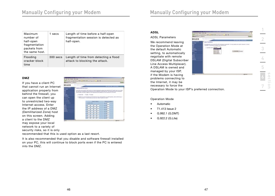 Manually configuring your modem | Belkin High Speed ADSL2+ Modem F5D5730au User Manual | Page 25 / 30