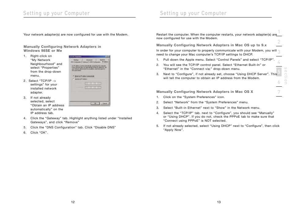 Setting up your computer | Belkin High Speed ADSL2+ Modem F5D5730au User Manual | Page 8 / 30