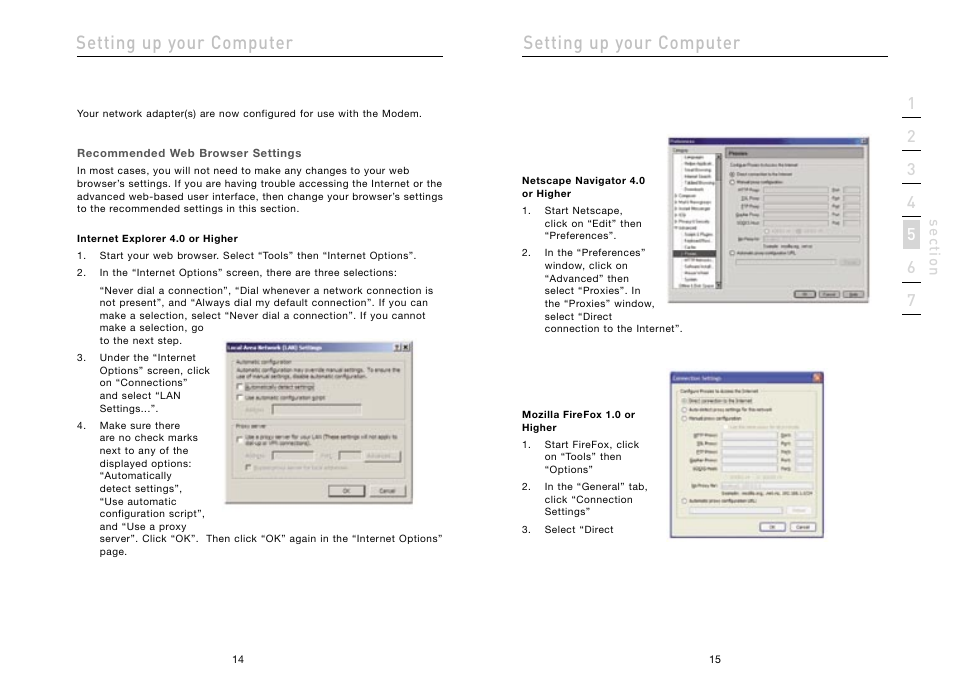 Setting up your computer | Belkin High Speed ADSL2+ Modem F5D5730au User Manual | Page 9 / 30