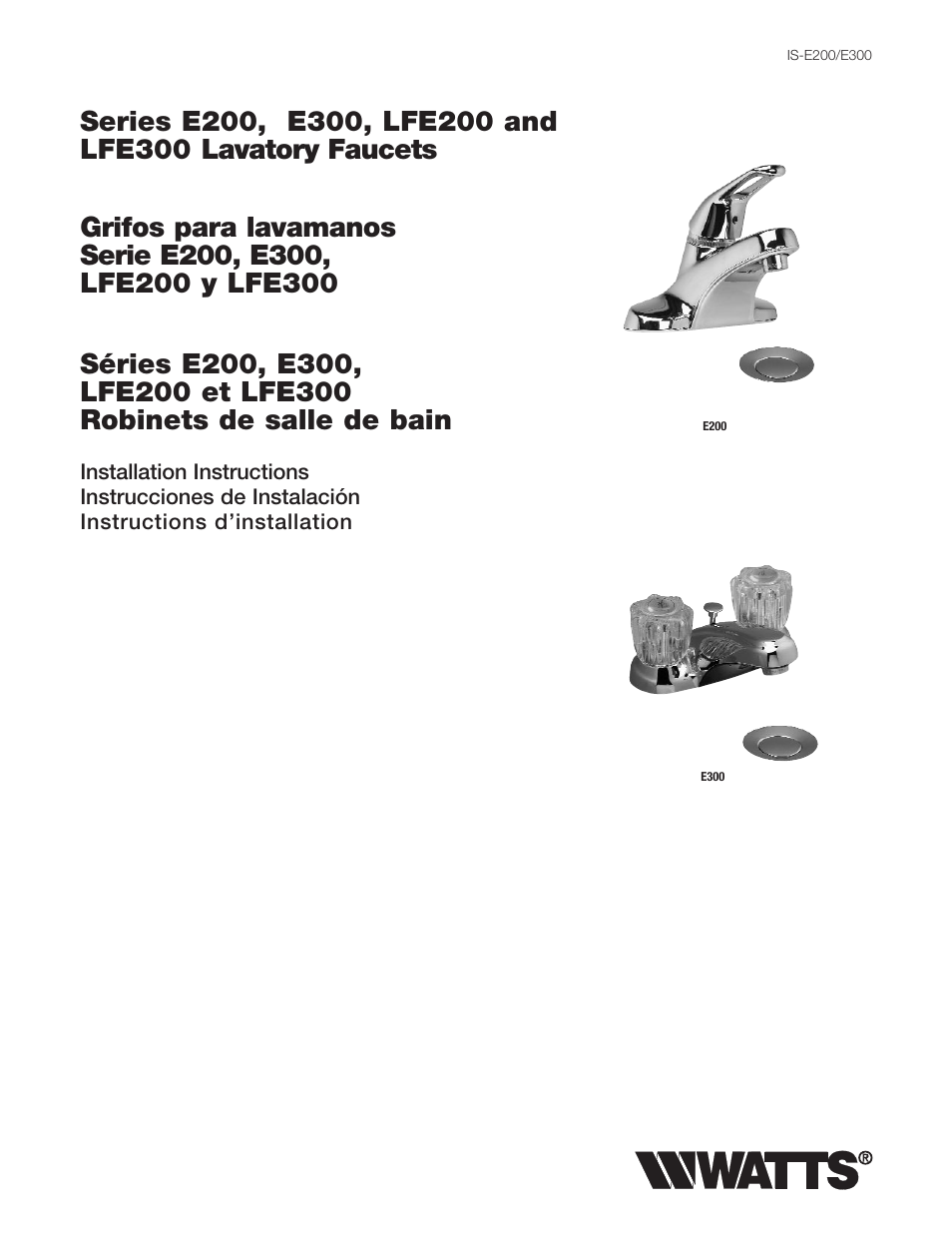Watts E350 User Manual | 4 pages