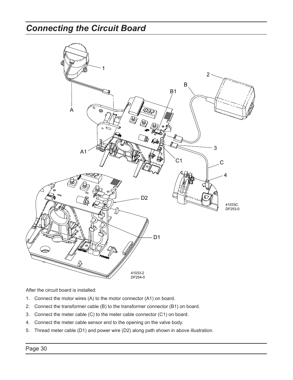 Connecting the circuit board | Watts Fleck 7000 Plastic Valve User Manual | Page 30 / 36