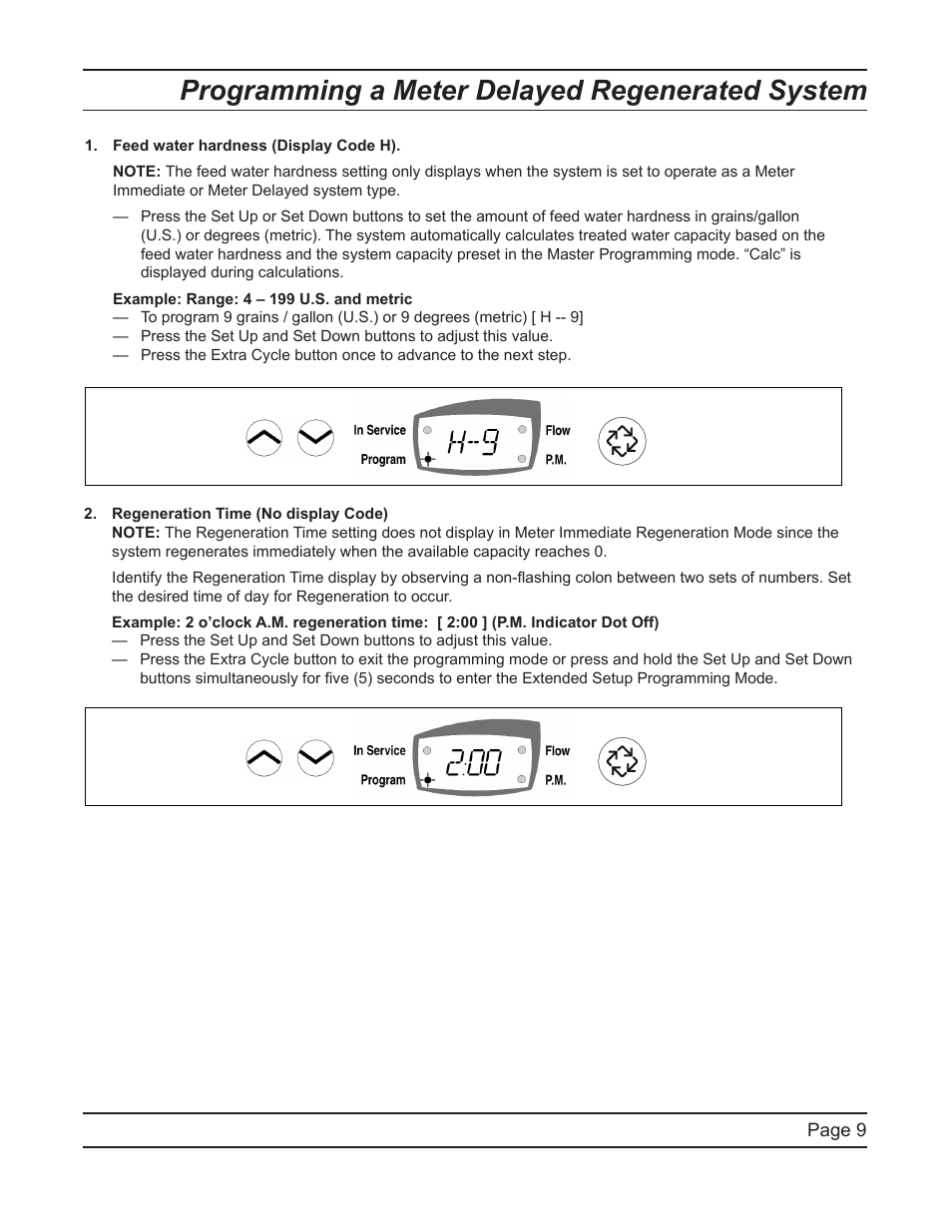 Programming a meter delayed regenerated system | Watts Fleck 7000 Plastic Valve User Manual | Page 9 / 36