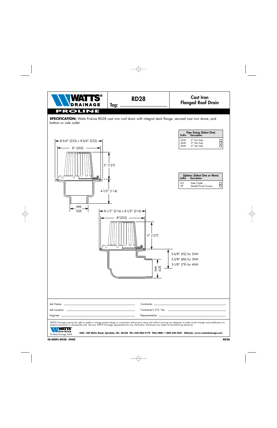 Watts RD28 User Manual | 1 page