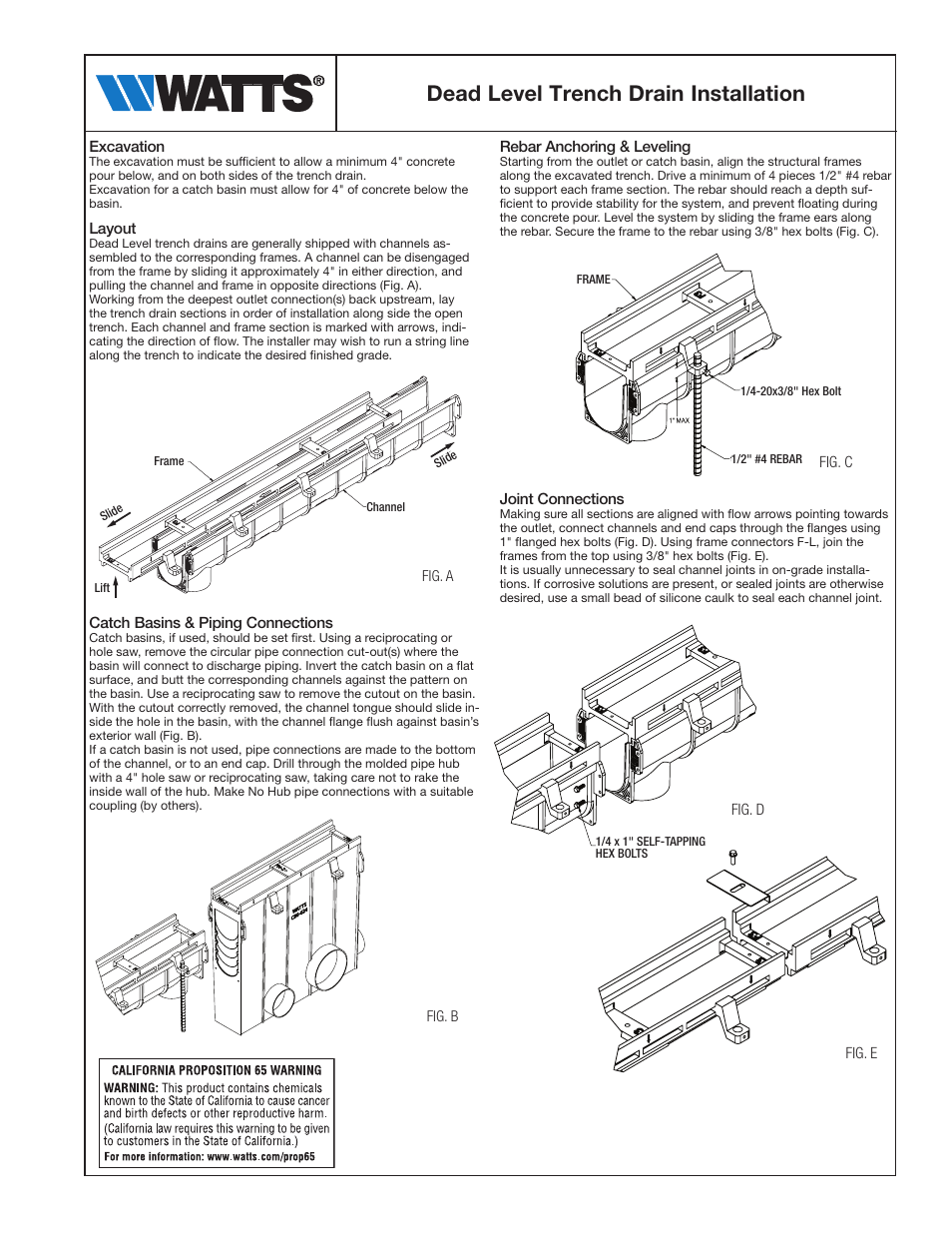 Watts Dead Level P User Manual | 2 pages
