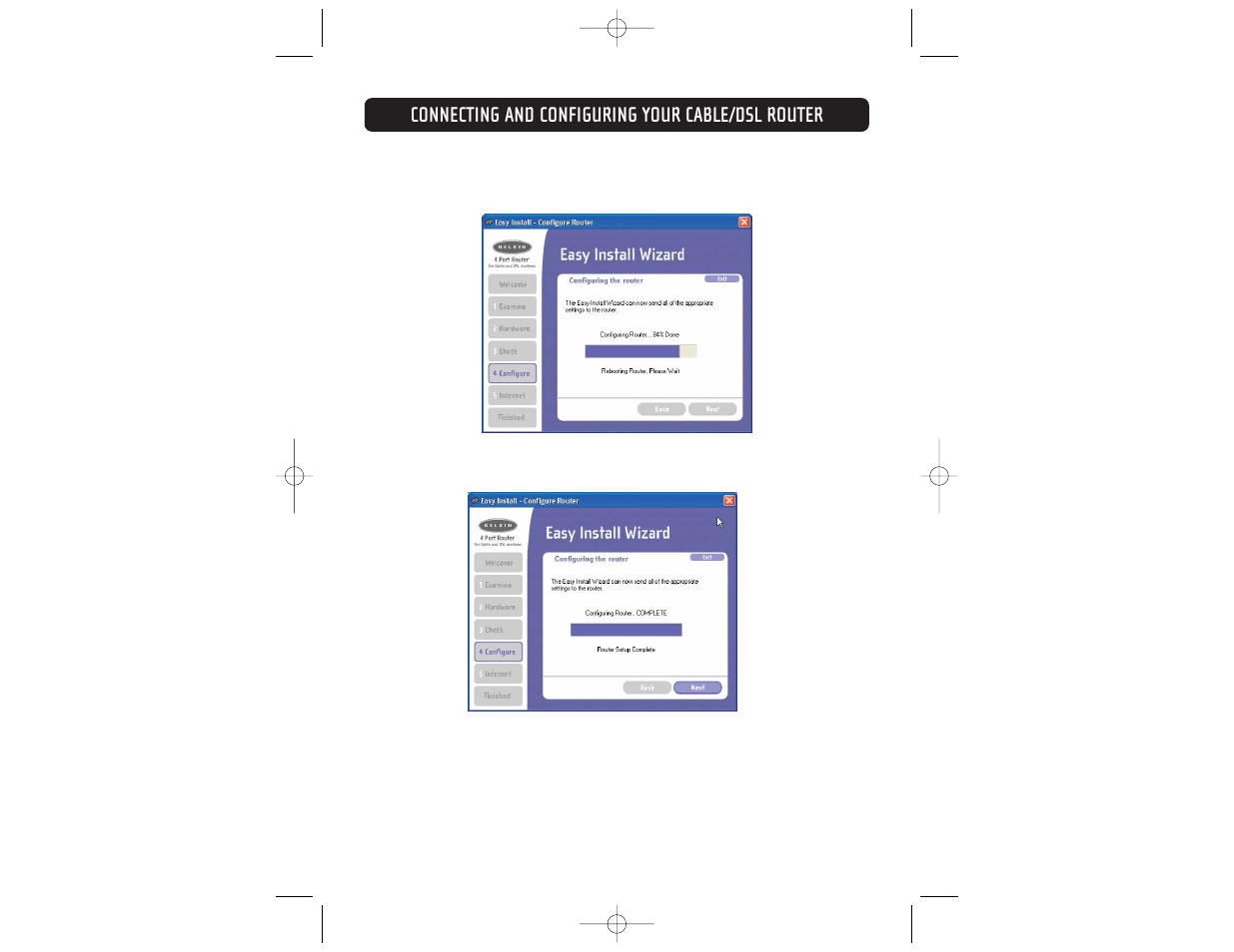 Connecting and configuring your cable/dsl router | Belkin F5D6231-4 User Manual | Page 18 / 83