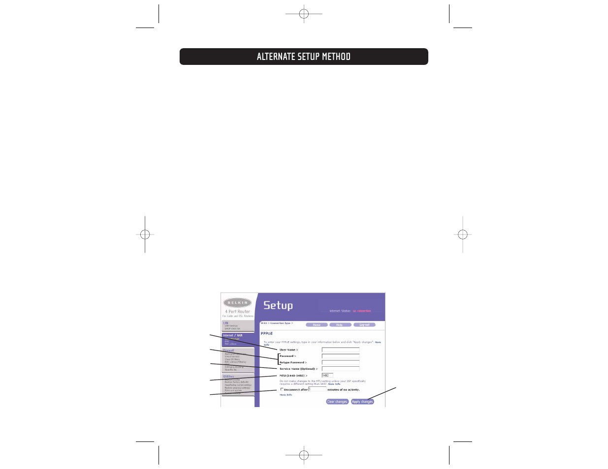 Alternate setup method | Belkin F5D6231-4 User Manual | Page 30 / 83