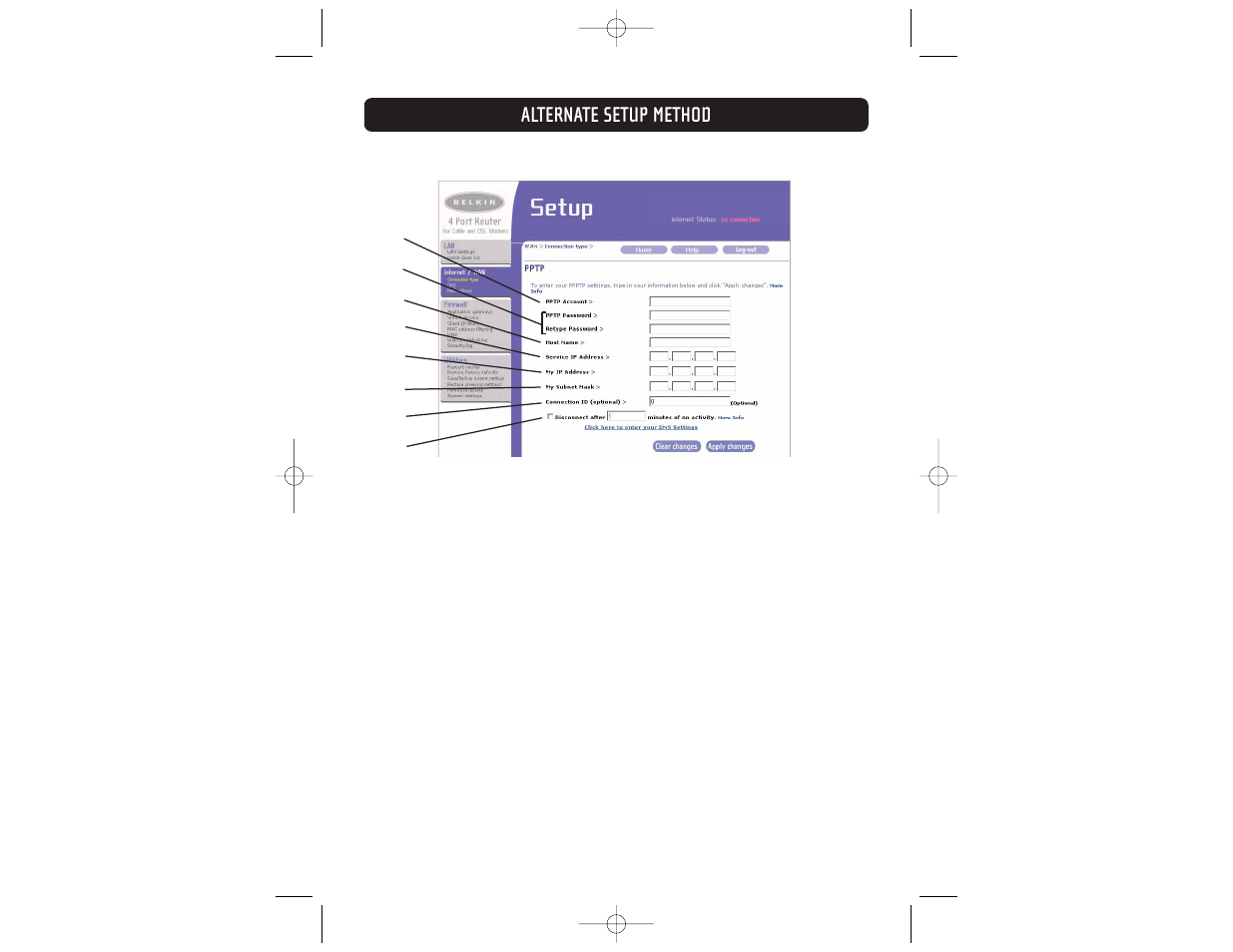 Alternate setup method | Belkin F5D6231-4 User Manual | Page 32 / 83