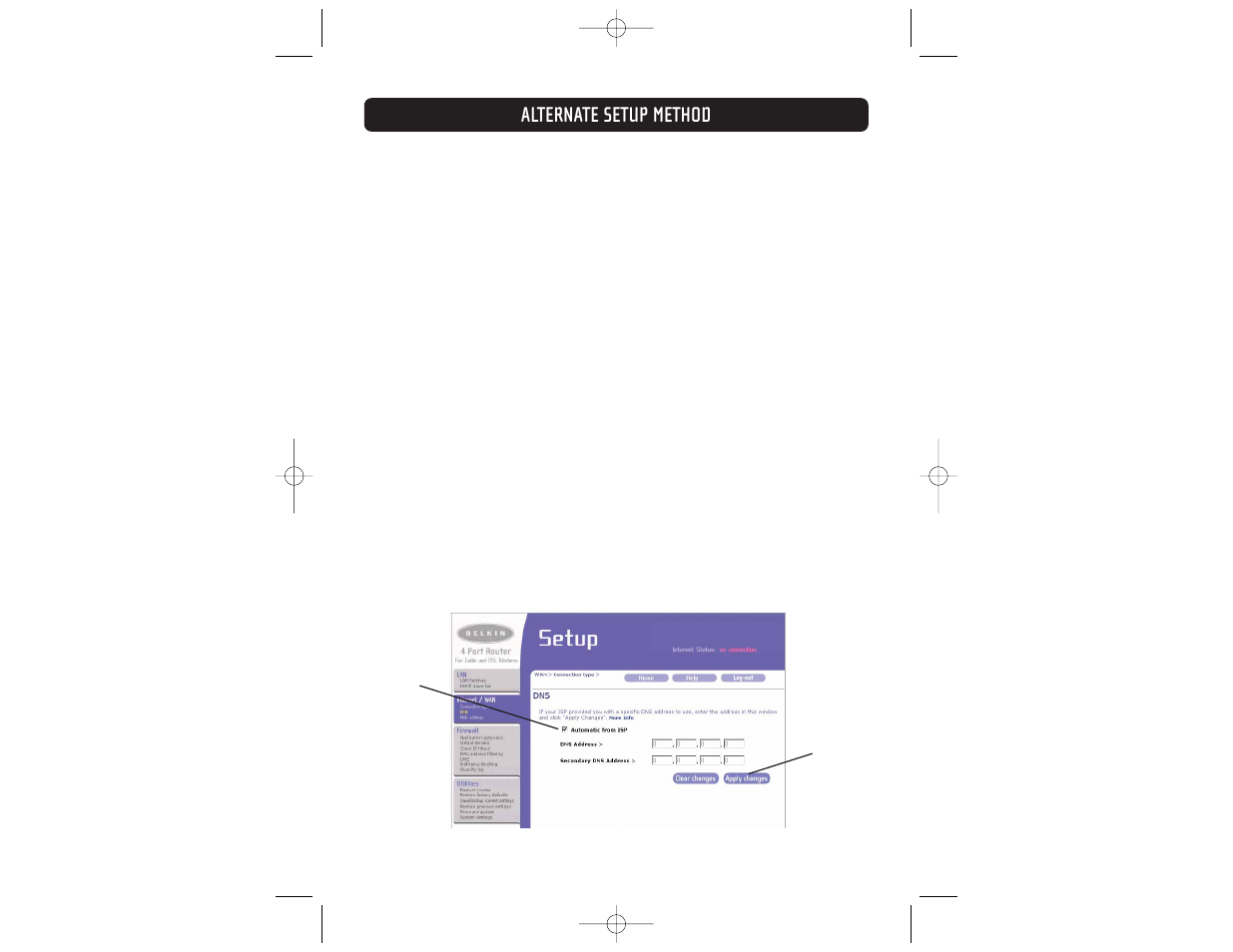 Alternate setup method | Belkin F5D6231-4 User Manual | Page 34 / 83