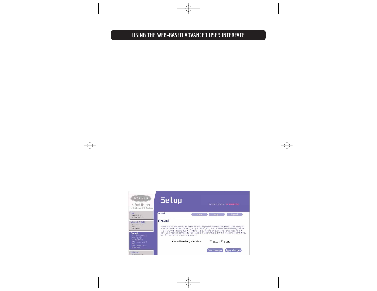 Using the web-based advanced user interface | Belkin F5D6231-4 User Manual | Page 47 / 83