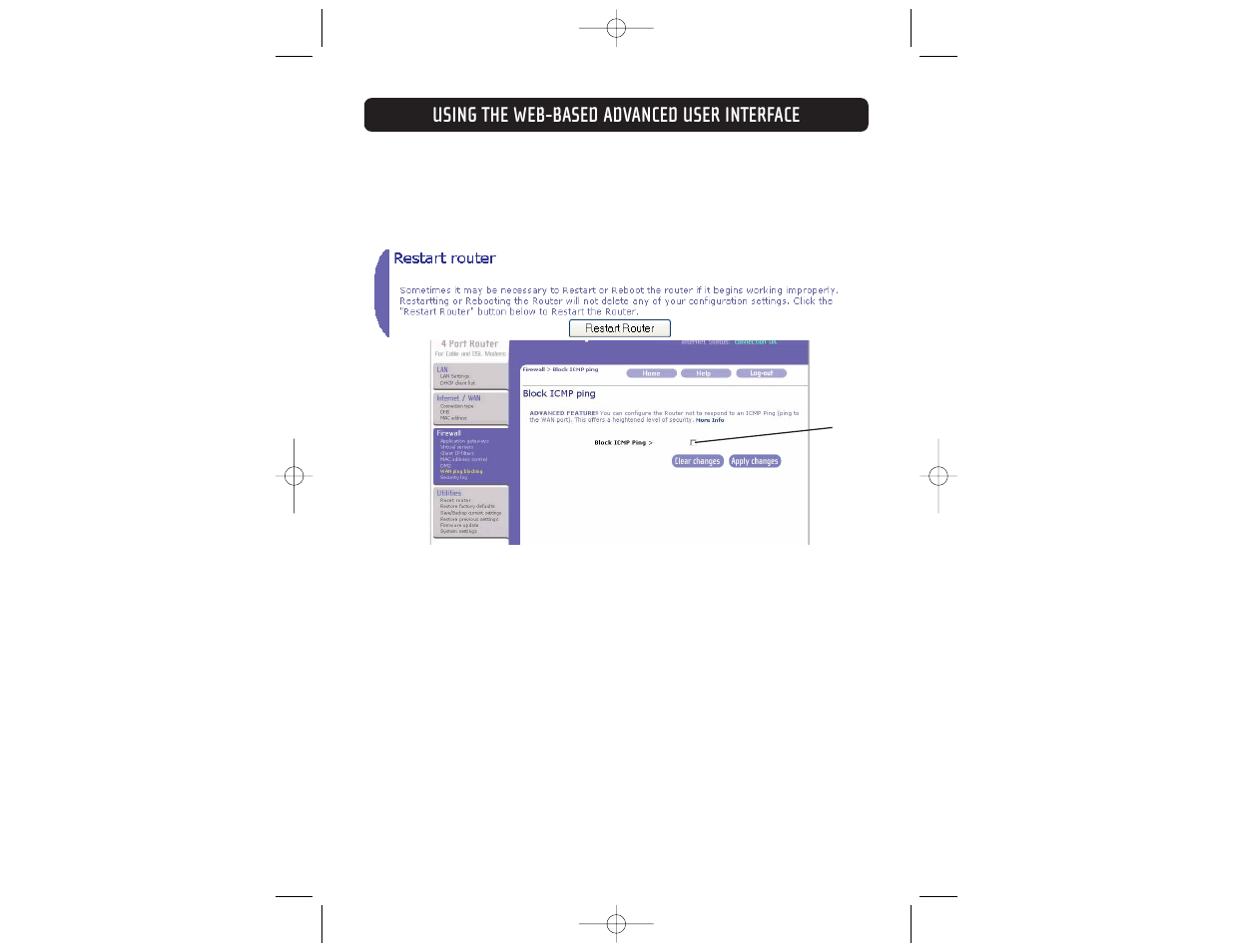 Using the web-based advanced user interface | Belkin F5D6231-4 User Manual | Page 55 / 83