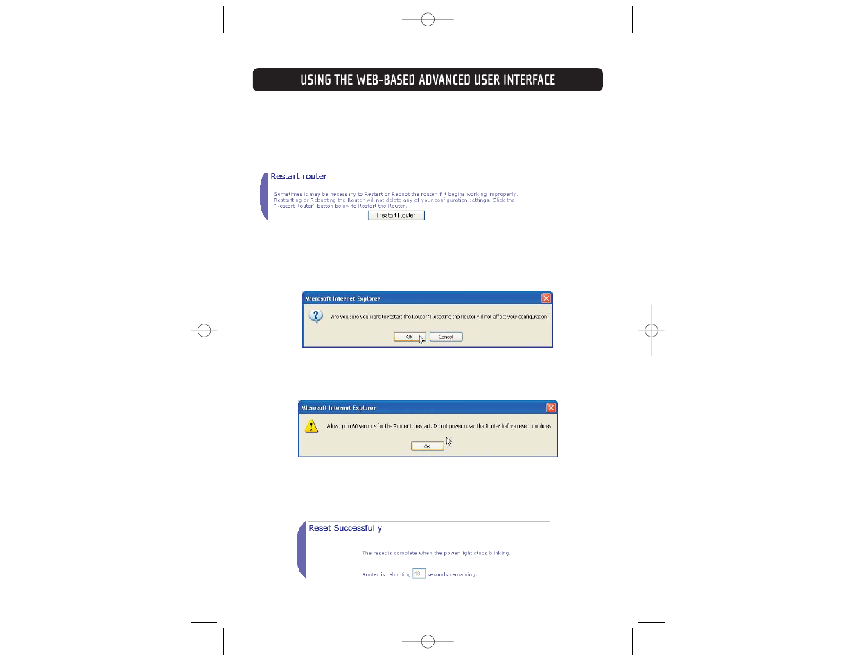 Using the web-based advanced user interface | Belkin F5D6231-4 User Manual | Page 57 / 83