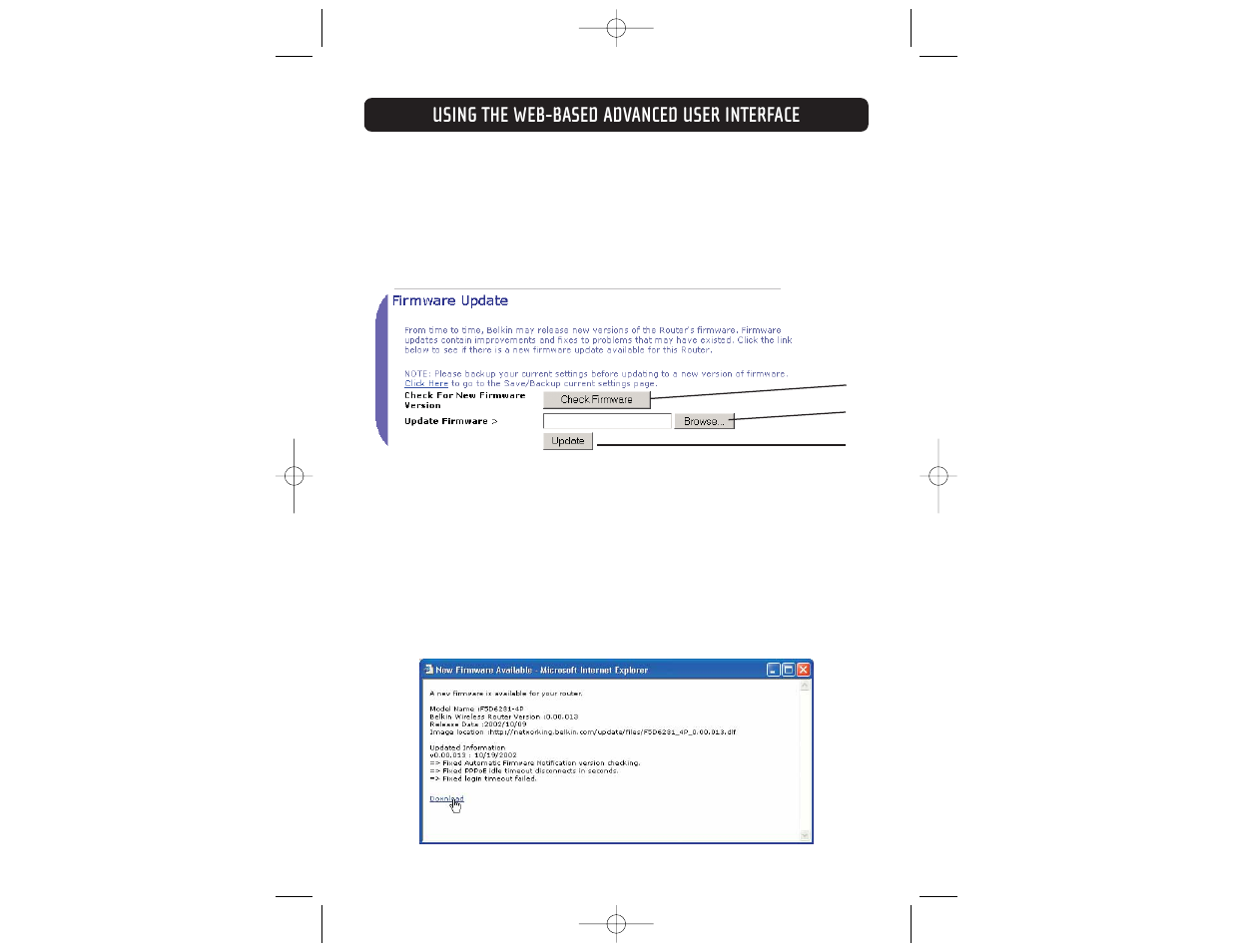 Using the web-based advanced user interface | Belkin F5D6231-4 User Manual | Page 63 / 83