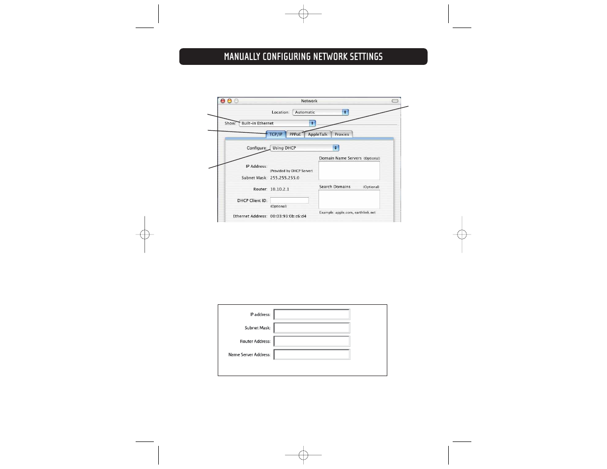 Manually configuring network settings | Belkin F5D6231-4 User Manual | Page 73 / 83