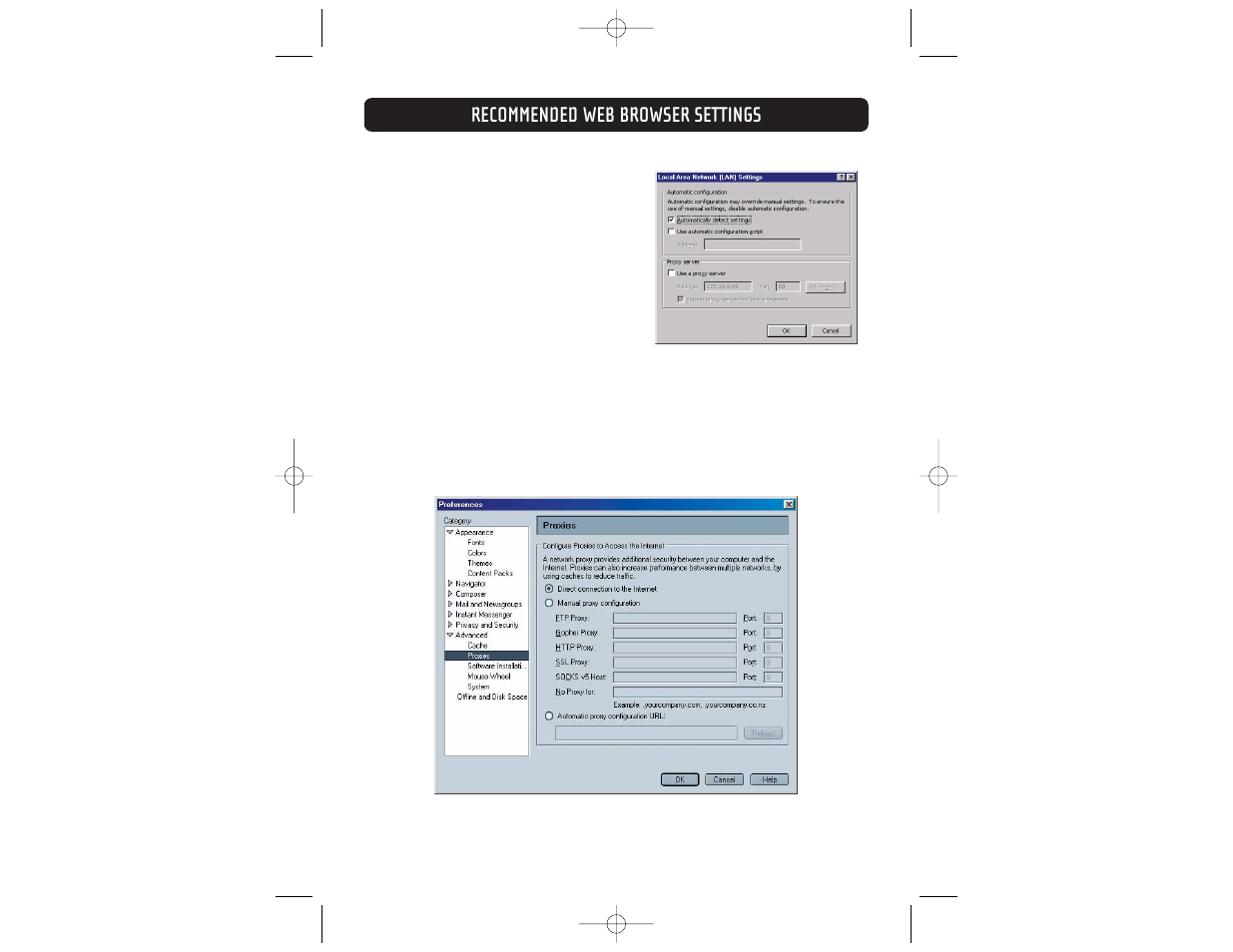 Recommended web browser settings | Belkin F5D6231-4 User Manual | Page 77 / 83