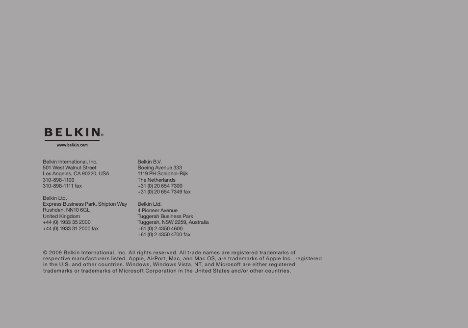 Belkin F6D4230-4 User Manual | Page 99 / 99