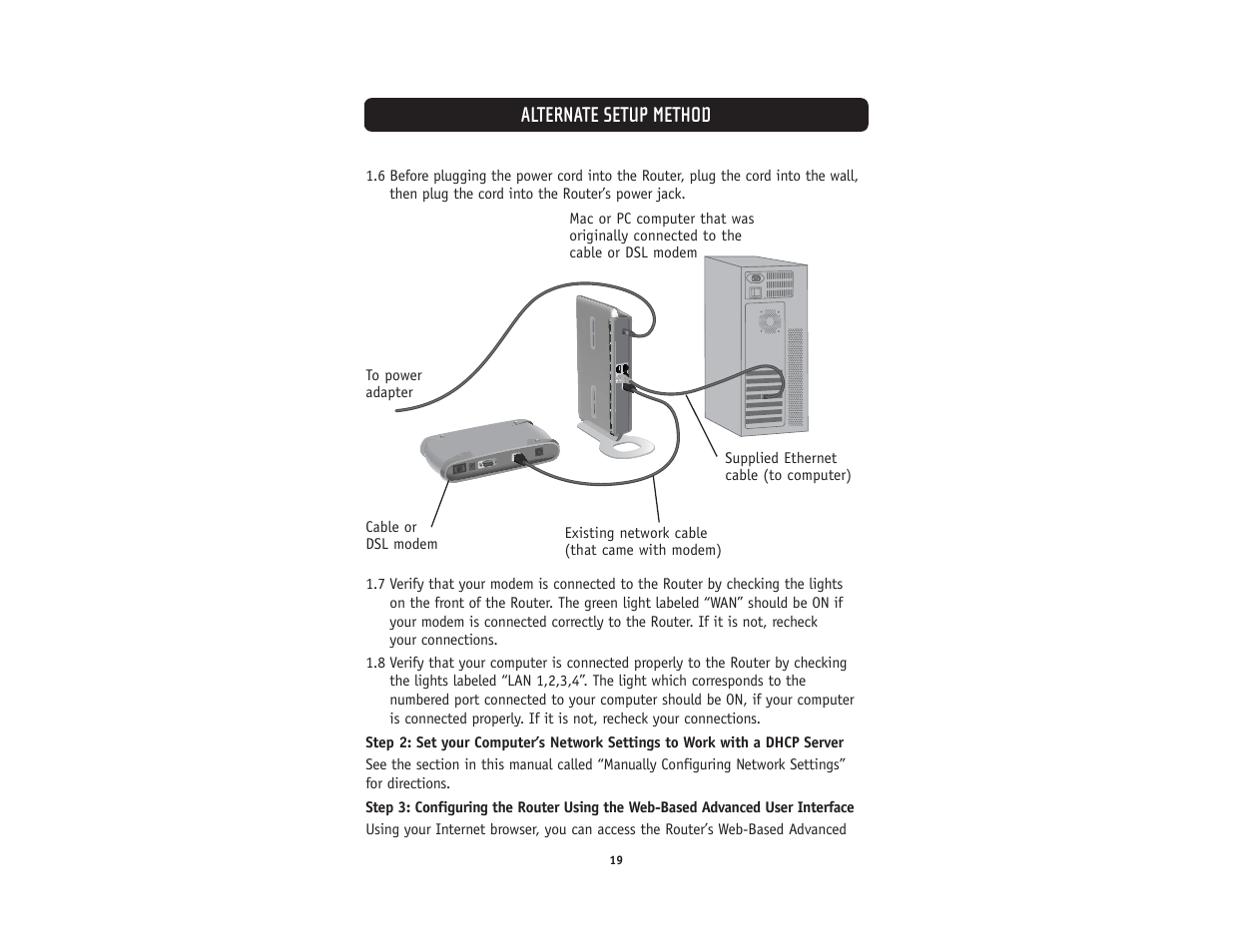 Alternate setup method | Belkin F5D5231-4 User Manual | Page 21 / 72