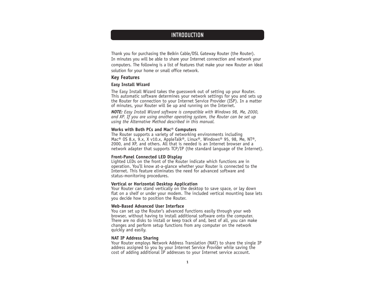 Introduction | Belkin F5D5231-4 User Manual | Page 3 / 72