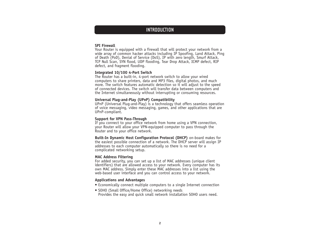 Introduction | Belkin F5D5231-4 User Manual | Page 4 / 72