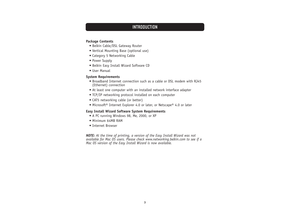 Introduction | Belkin F5D5231-4 User Manual | Page 5 / 72