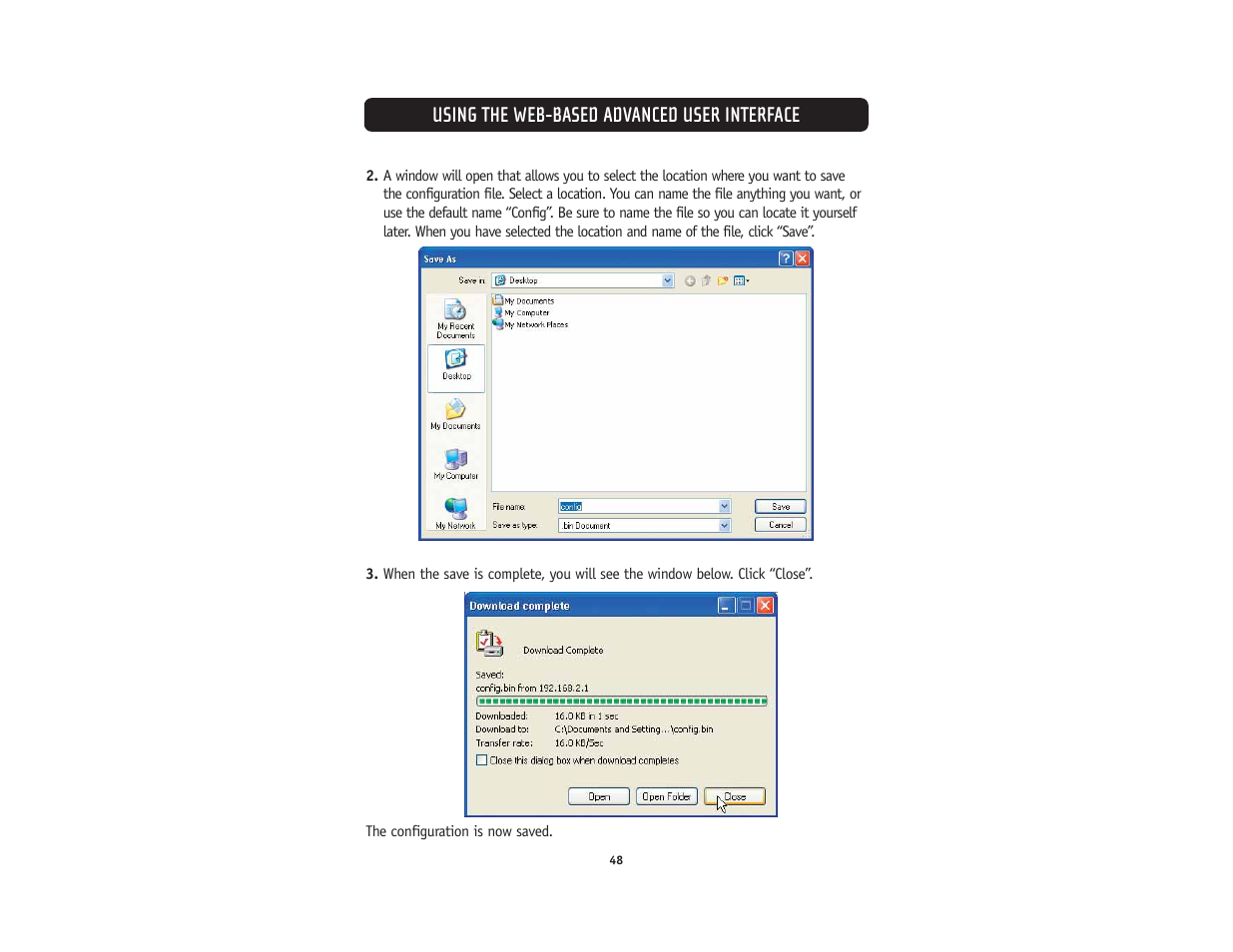 Using the web-based advanced user interface | Belkin F5D5231-4 User Manual | Page 50 / 72