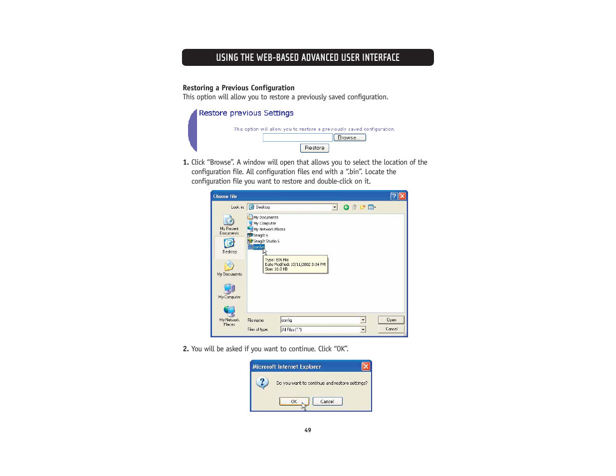 Using the web-based advanced user interface | Belkin F5D5231-4 User Manual | Page 51 / 72