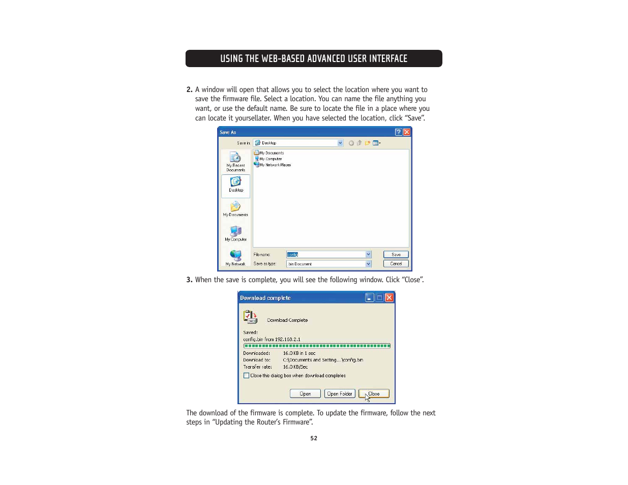 Using the web-based advanced user interface | Belkin F5D5231-4 User Manual | Page 54 / 72