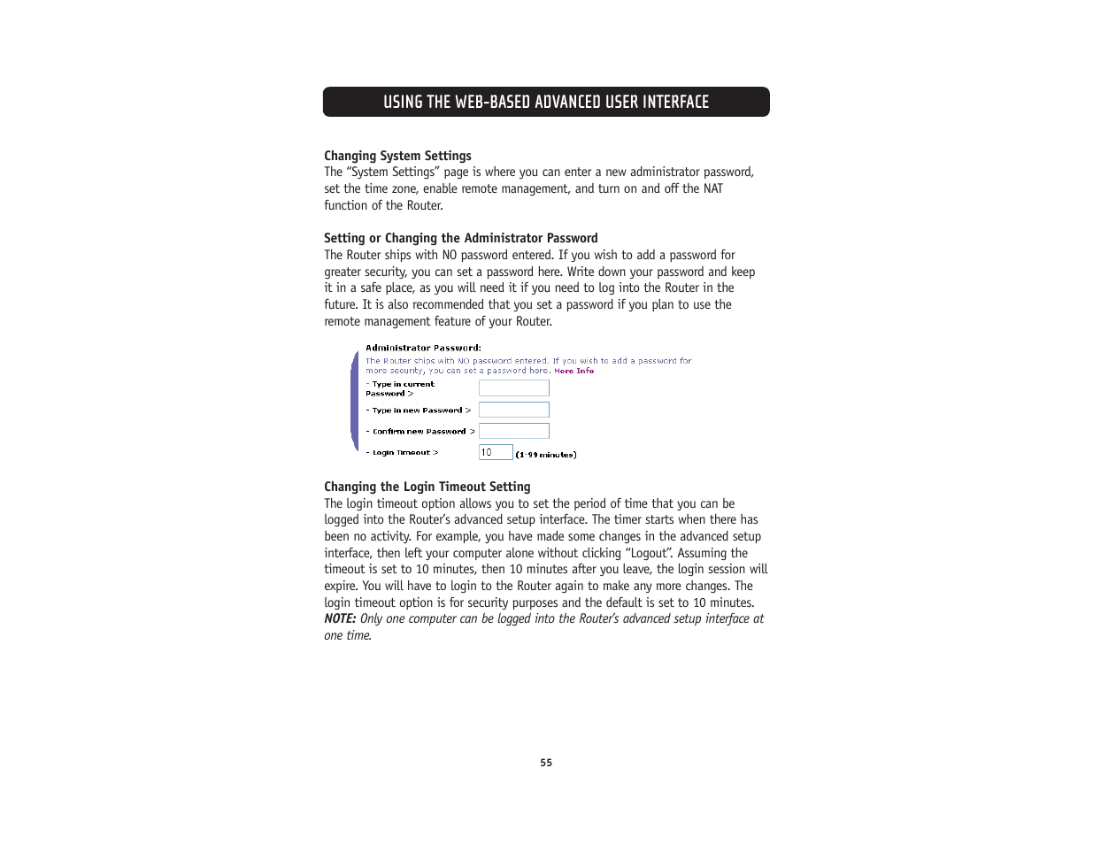 Using the web-based advanced user interface | Belkin F5D5231-4 User Manual | Page 57 / 72