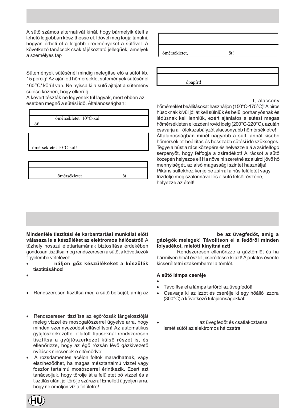 Sütési tanácsok, Karbantartás, tisztítás, Sütemények sütése | Indesit K6G21S/R User Manual | Page 44 / 68