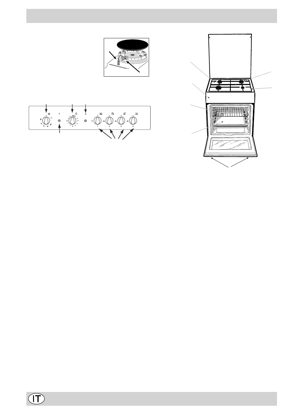 La cucina con forno gas e grill gas | Indesit K6G21S/R User Manual | Page 8 / 68