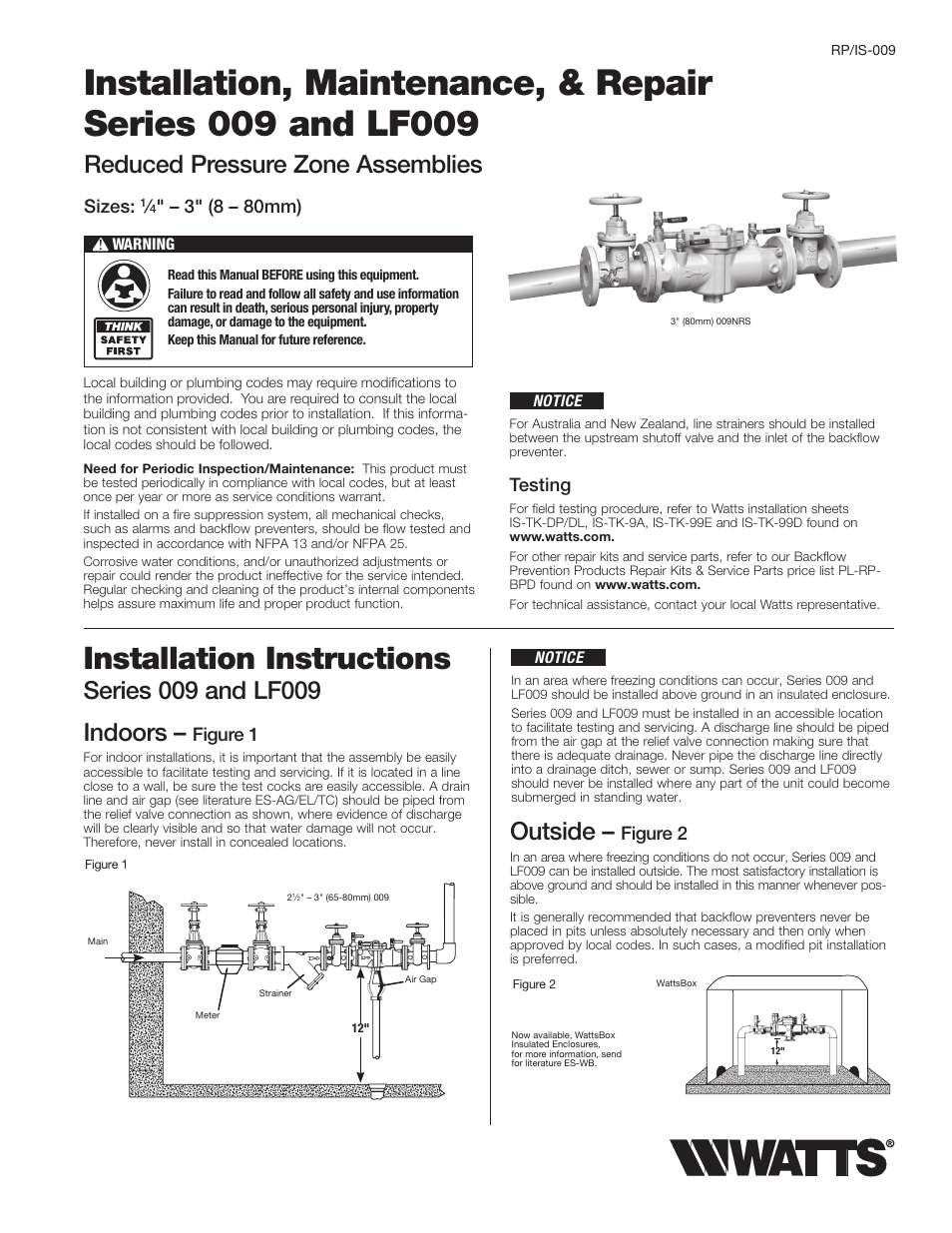 Watts LFU009 User Manual | 4 pages