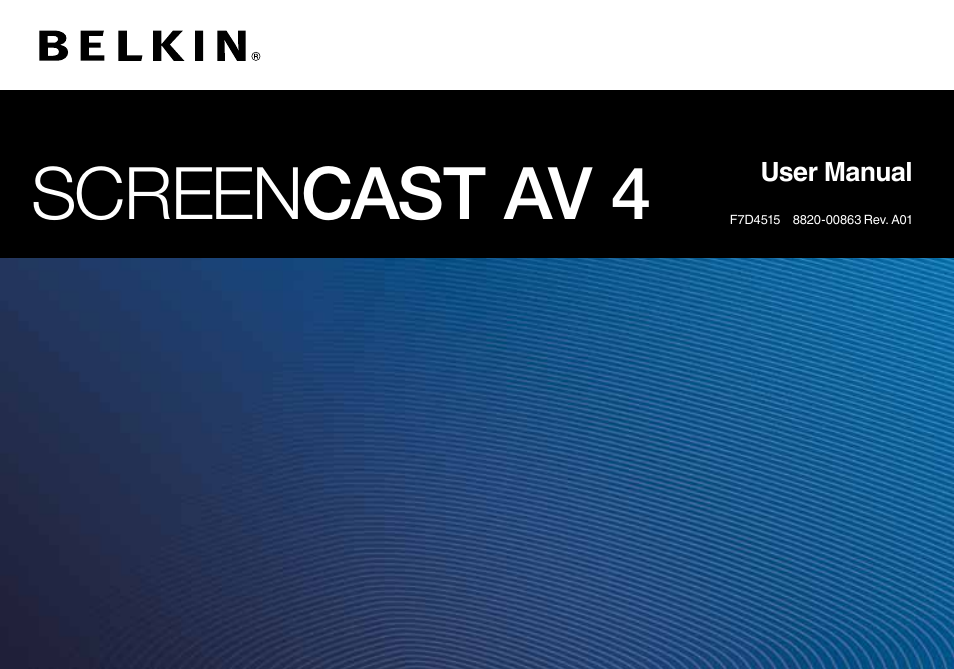 Belkin ScreenCast AV4 User Manual | 30 pages