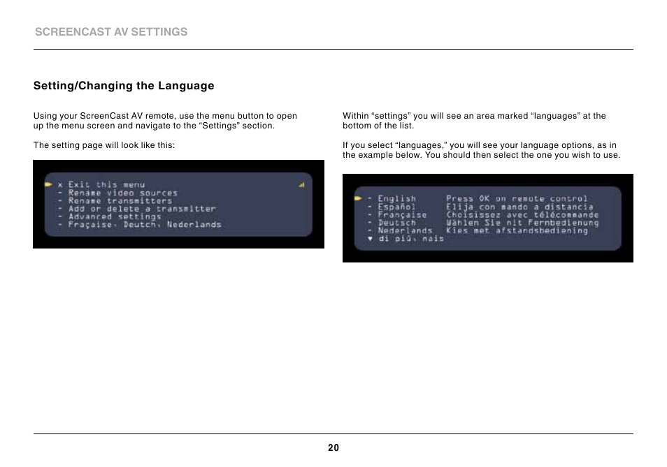 Belkin ScreenCast AV4 User Manual | Page 22 / 30