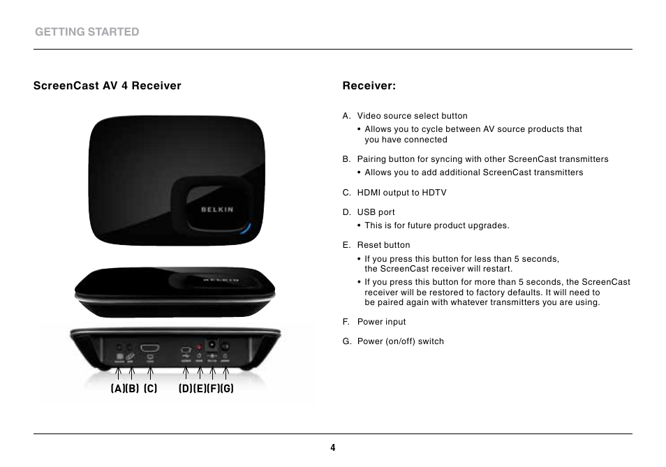 Belkin ScreenCast AV4 User Manual | Page 6 / 30