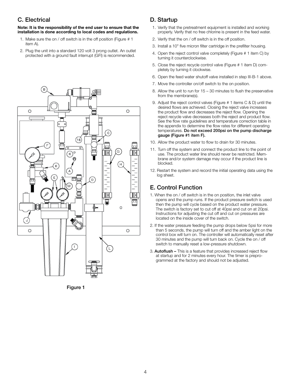 C. electrical, D. startup, E. control function | Watts PWR2511 User Manual | Page 4 / 8