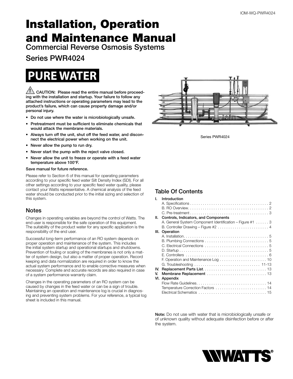 Watts PWR4024 User Manual | 16 pages