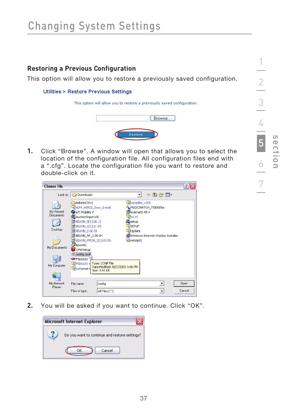 Changing system settings | Belkin Range Extender/ Access Point User Manual | Page 40 / 57