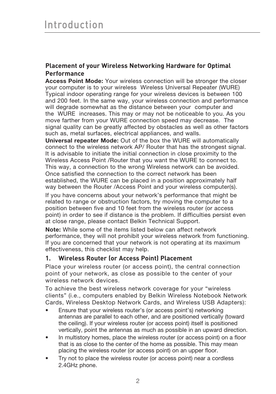 Introduction | Belkin Range Extender/ Access Point User Manual | Page 5 / 57