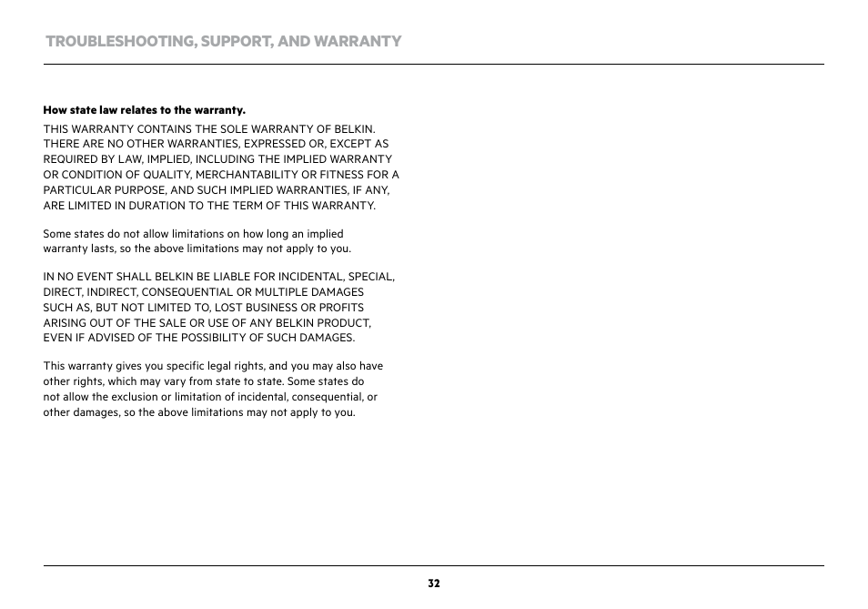 Troubleshooting, support, and warranty | Belkin NetCam Wi-Fi Camera with NIght Vision F7D7601v1 User Manual | Page 34 / 36