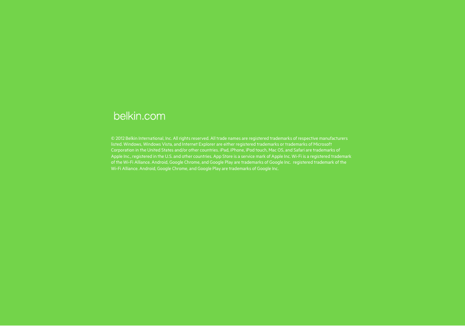 Belkin NetCam Wi-Fi Camera with NIght Vision F7D7601v1 User Manual | Page 36 / 36