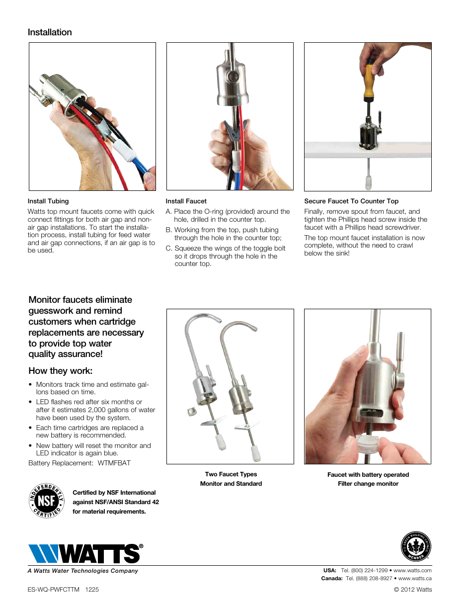 Installation | Watts PWFCTTM User Manual | Page 2 / 2