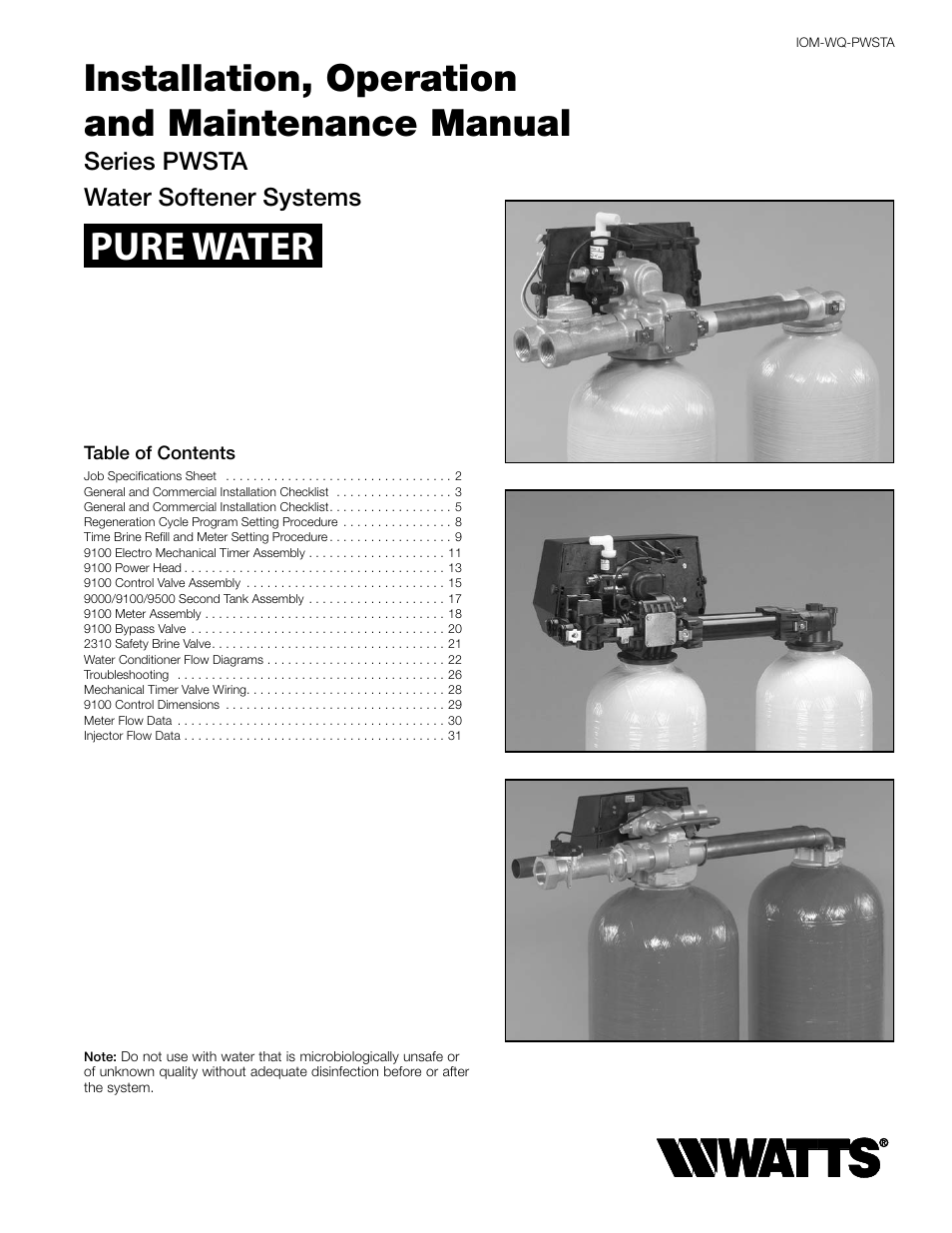 Watts PWSTA 90-120K User Manual | 32 pages